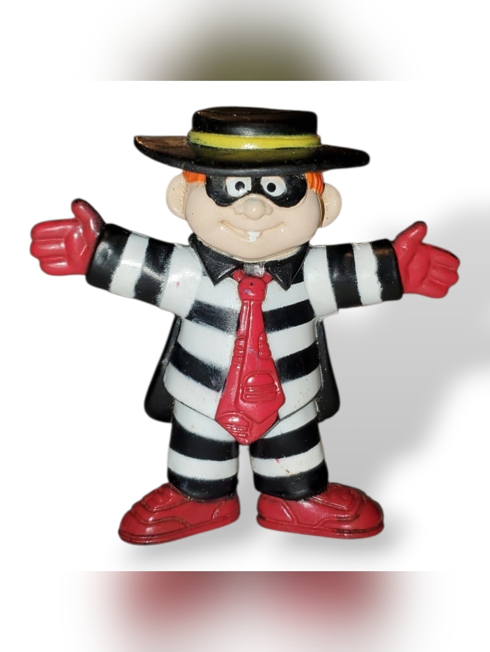 McDonald's Hamburglar Figure in Black, White & Red with Yellow Hat Band
